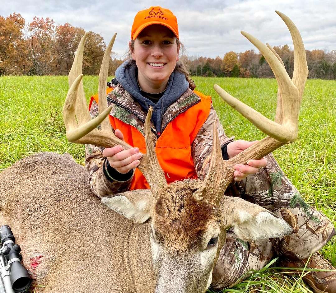 Kirsten Godfrey hunted this buck hard with her crossbow, but finally caught up to the deer during rifle season. Image by Kirsten Godfrey Kirsten Godfrey hunted this buck hard with her crossbow, but finally caught up to the deer during rifle season. Image by Kirsten Godfrey