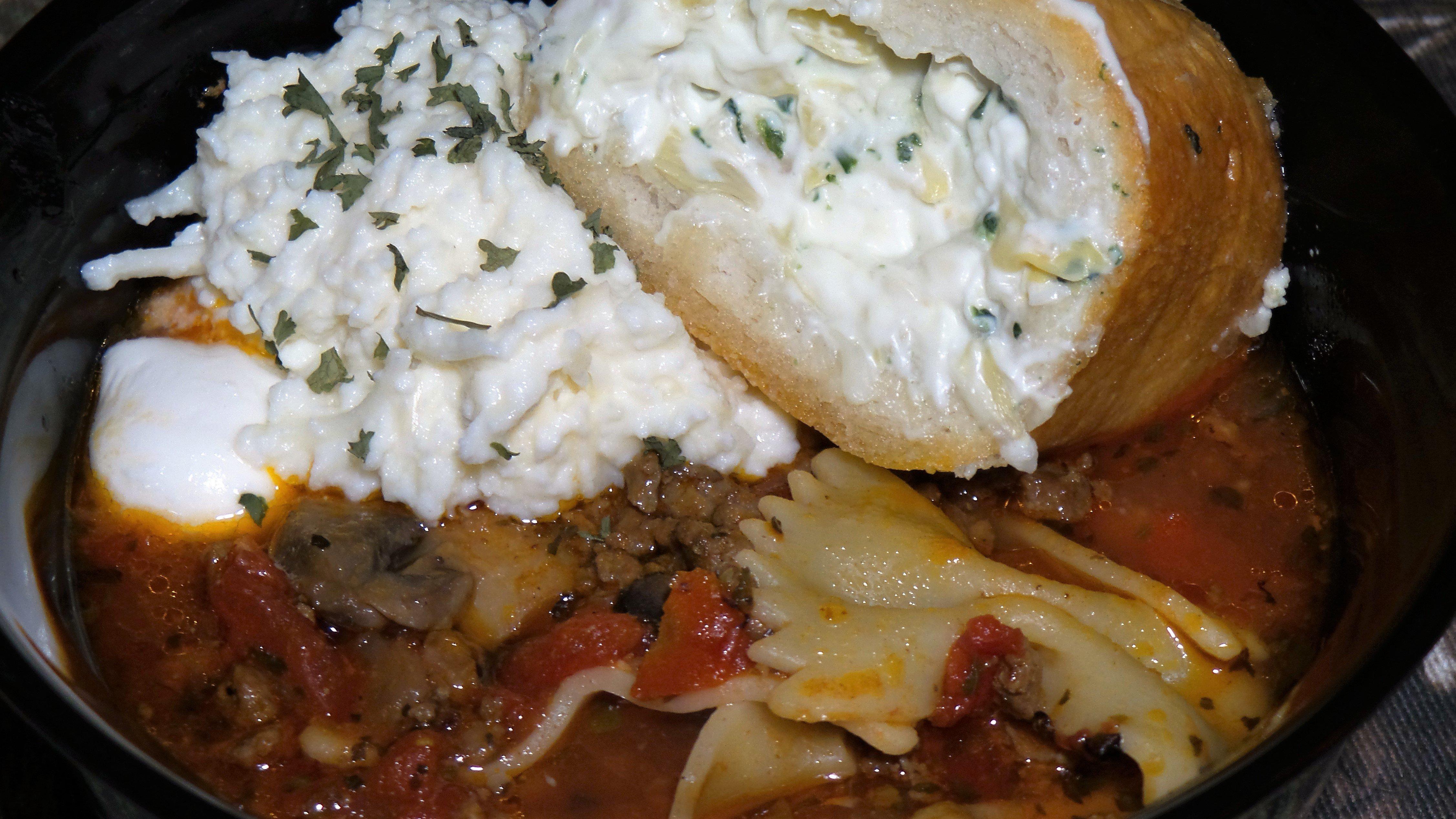 Lasagna soup hits the spot on a cold day.