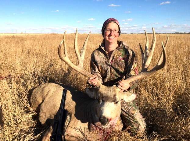 Lee Anna Lenius anchored this world-class Saskatchewan buck four years ago when she last drew a muzzleloader tag. The monster stretched the tape to 199-4/8 inches. Image courtesy of Jason and Lee Anna Lenius