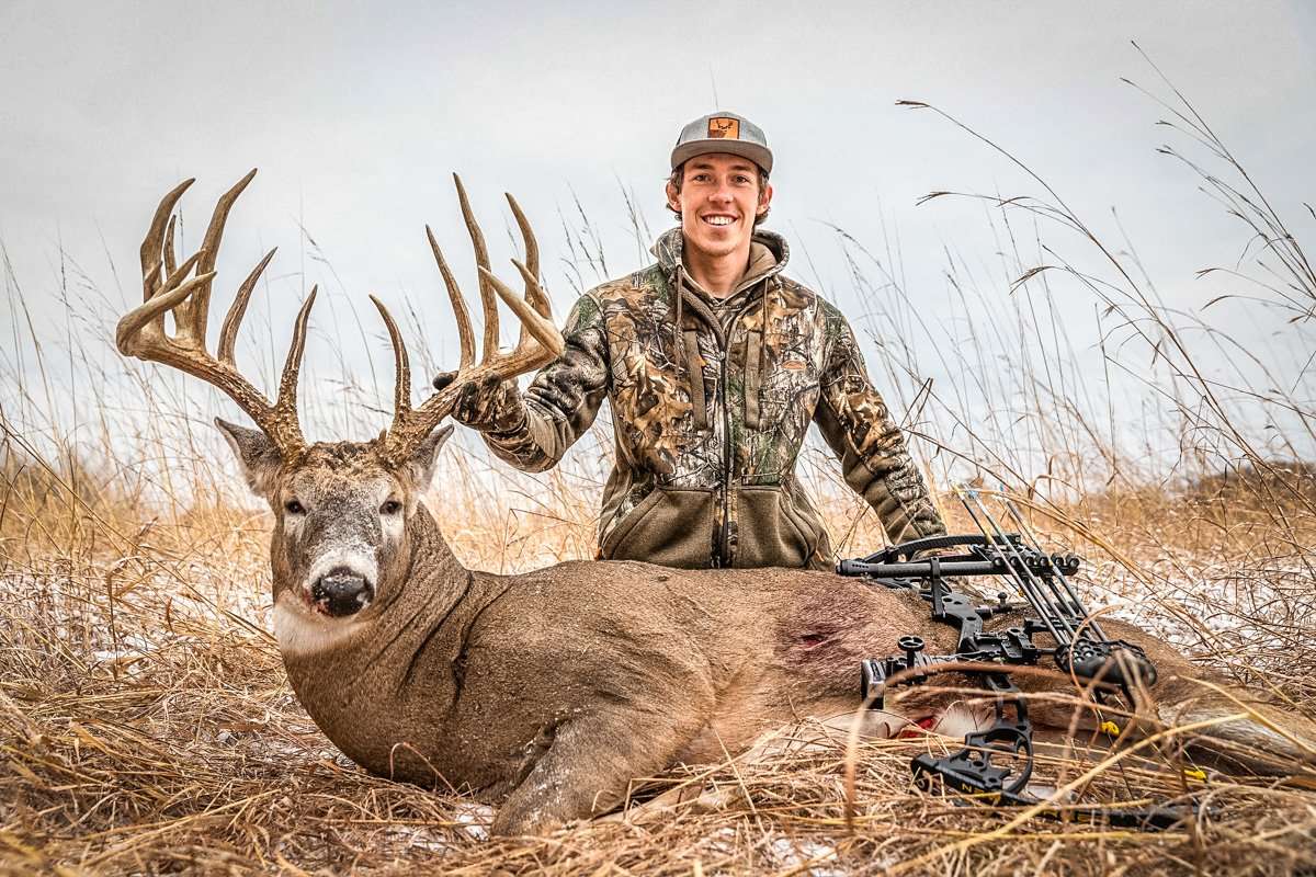 Leo Van Beck proudly poses with his giant, 214-inch public-land whitetail. (Leo Van Beck photo)