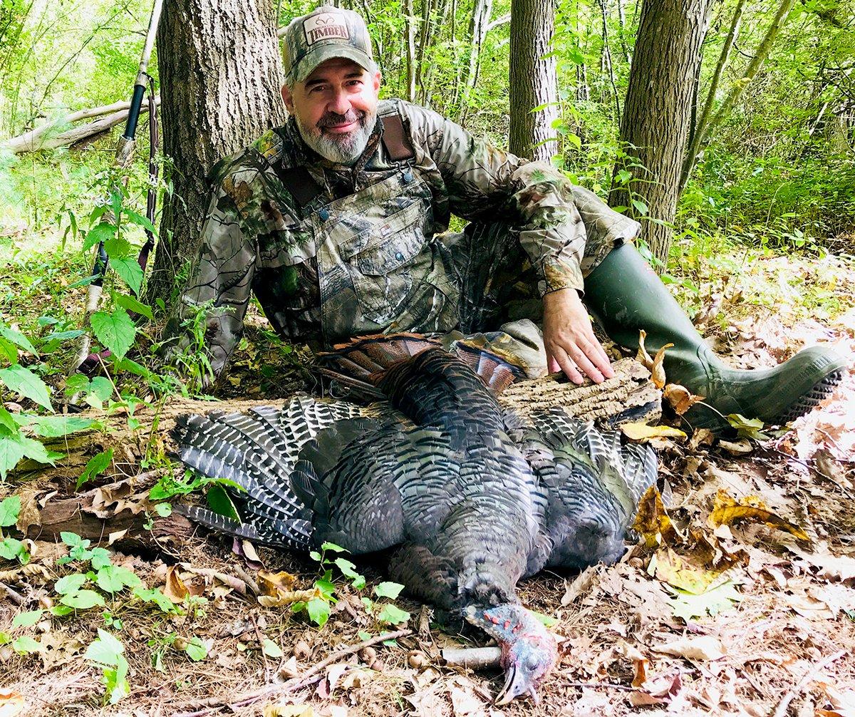Realtree's turkey hunting editor Steve Hickoff with a fall turkey. Image by Steve Hickoff