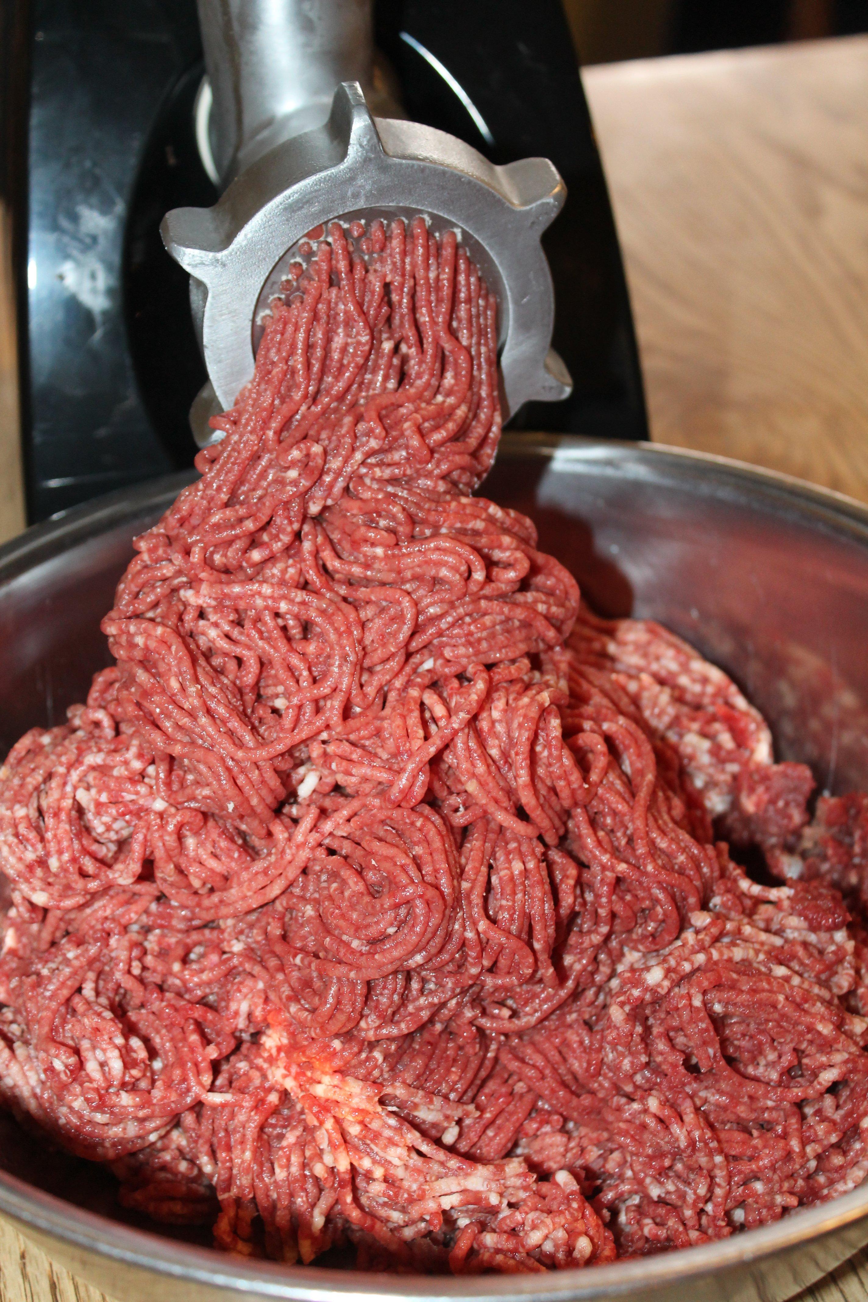 Venison ground with bacon.