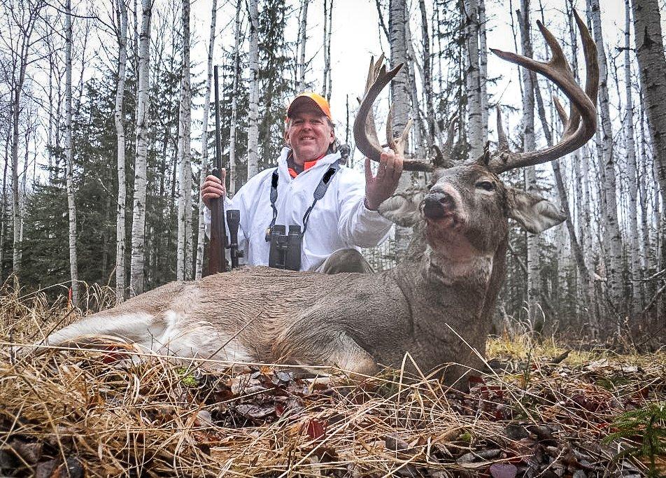 The author, Mike Hanback, poses with a big Canada buck. Image by Mike Hanback