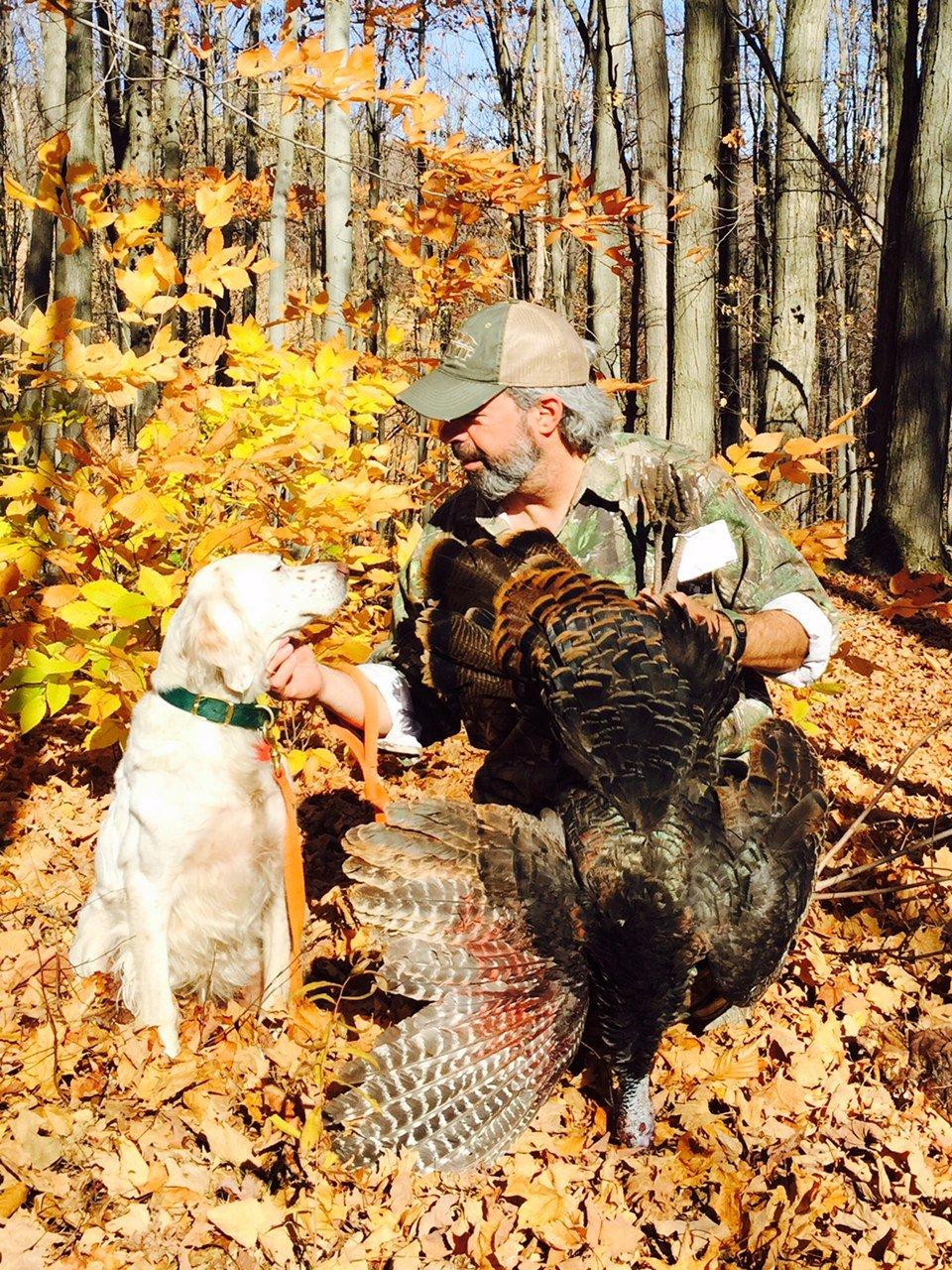 Our PA fall mountain turkey in hand. (Steve Hickoff photo)