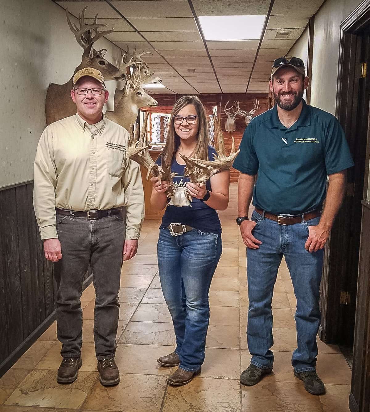 Officially scored last November, Paslie Werth's buck is the biggest whitetail ever taken by a female hunter. (Photo courtesy of Paslie Werth)