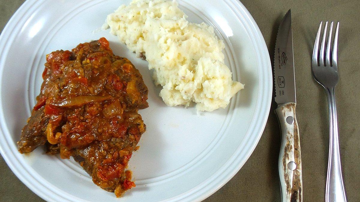 Swiss Steak comes out fork tender and moist.