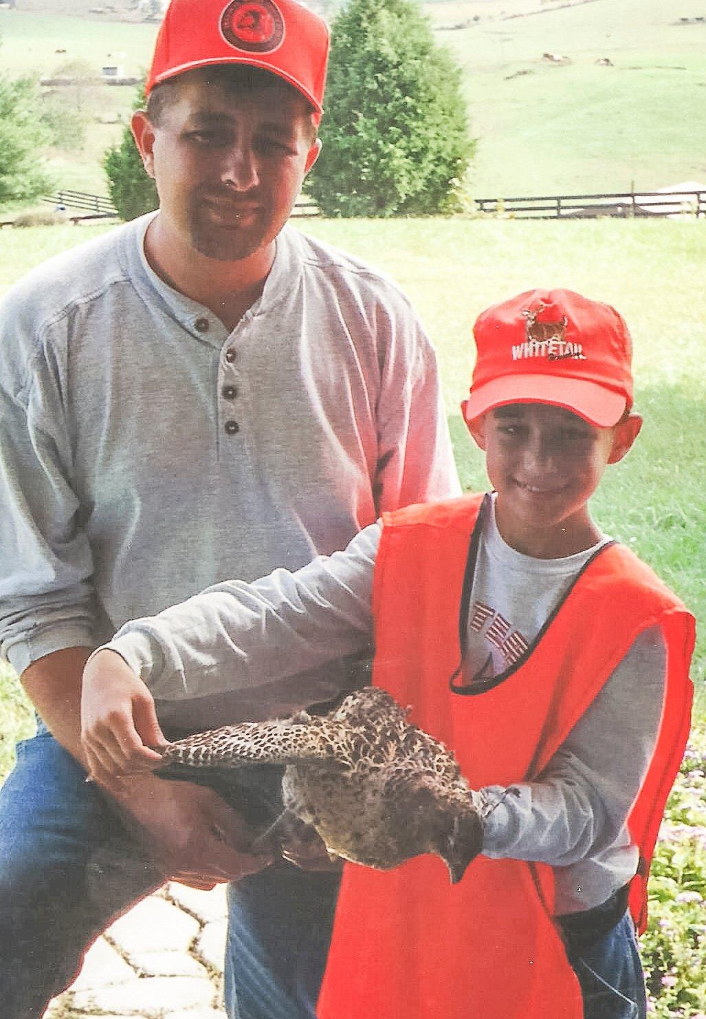 The author and his father, Marty, with that infamous pheasant. (Chantal Honeycutt photo)