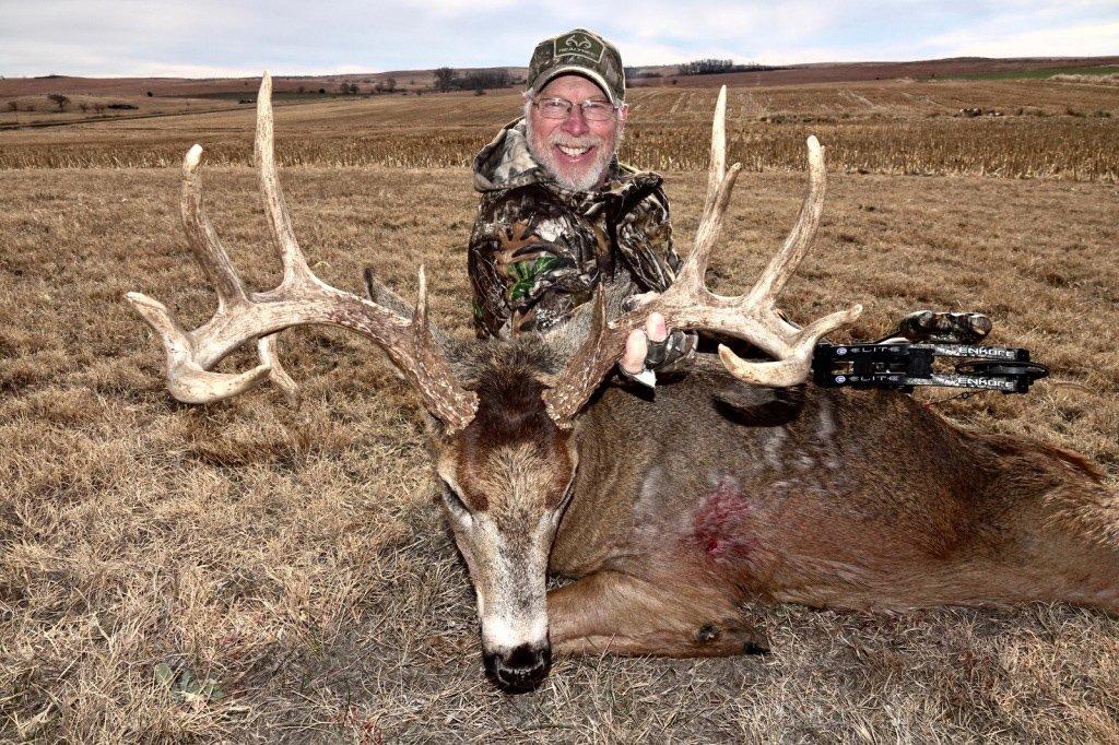 Phillip Vanderpool spent the night in his ground blind, and then tagged this 170 1/8-inch buck the next day. Image by Phillip Vanderpool