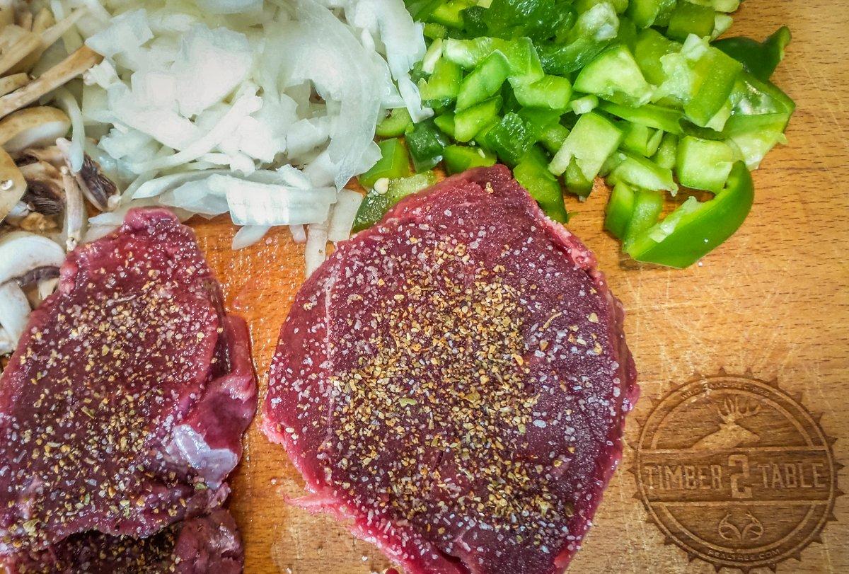 Season the steak well before before grilling or pan searing.