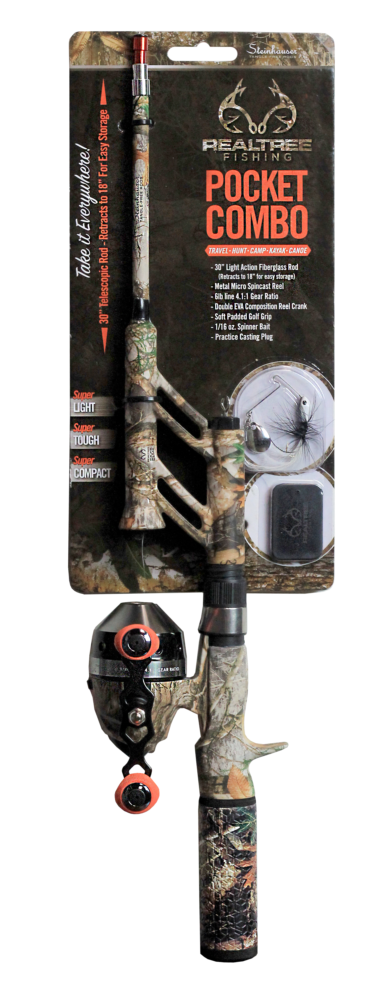 Micro Spincast Pocket Combo Tangle-Free Telescopic in Realtree EDGE