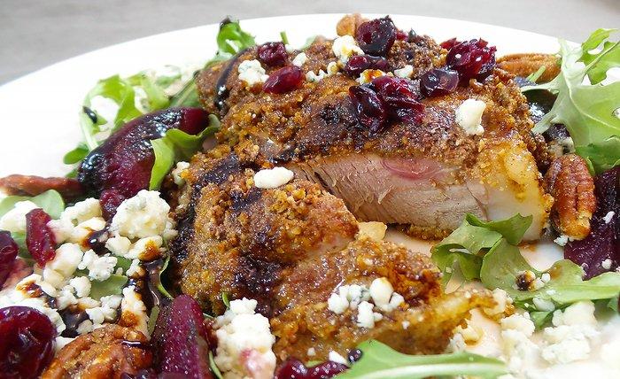 Cook the pork to 165 degrees internal temperature for safety.