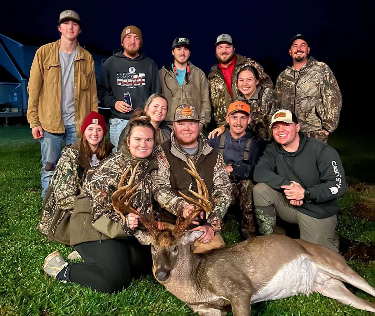 It was quite the party after Allred bagged his buck. Image courtesy of Preston Allred