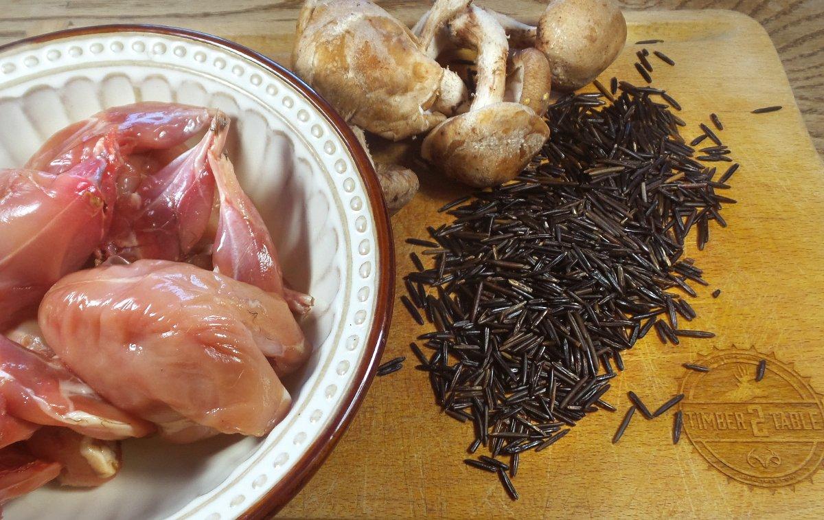 Quail, wild rice, and mushrooms, all flavors that fit well together.
