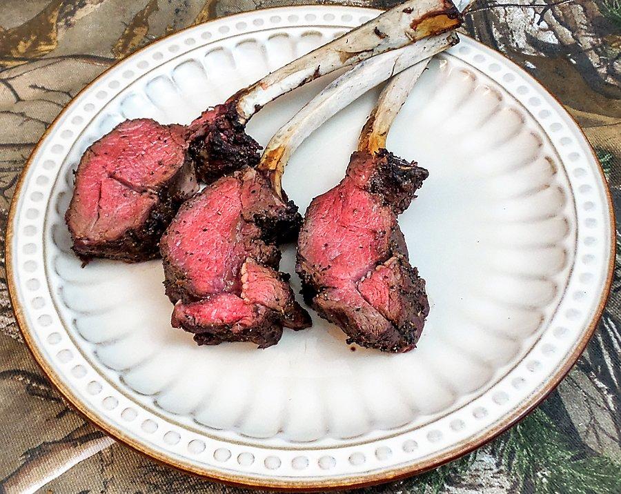 A rack of venison cooked rare and sliced at the table makes an attractive, and delicious, main dish. 