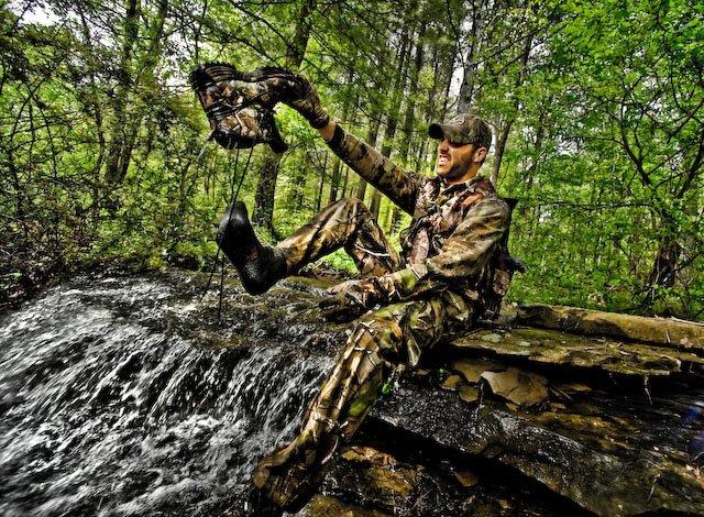 April showers bring wet feet. And push turkeys into open fields. (© Bill Konway photo)