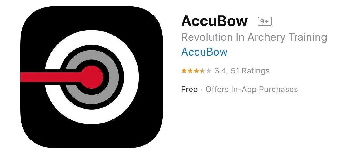 There are other (non-AccuBow) apps that seem to be the right one in the App Store and Google Play, but are actually wrong. The correct one is shown above. (AccuBow photo)