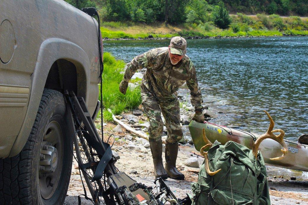 One of the major advantages of canoes and kayaks is they are easily launched from just about anywhere, even by solo hunters. They can be slid down a steep, rocky bank, or even carried on your shoulders to water far from vehicle access. (Patrick Meitin photo)