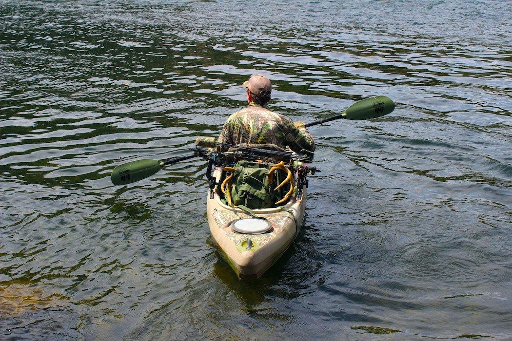 The author often hunts the edges of a large river near his home, launching from public boat ramps and paddling across to access Corps of Engineers land on the opposite bank. It is the only way to access the private, land-locked property. (Patrick Meitin photo)