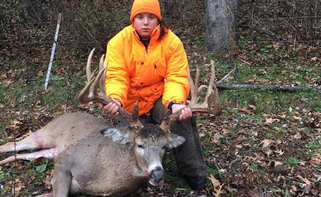 Ella Sander, 15, nailed this Badger State monster on opening day of the state's 2017 firearm season. (Sander photo)