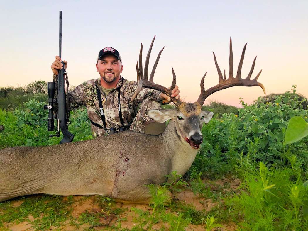 Mike Stroff proudly shows of his big South Texas buck. (Photo courtesy of Mike Stroff)