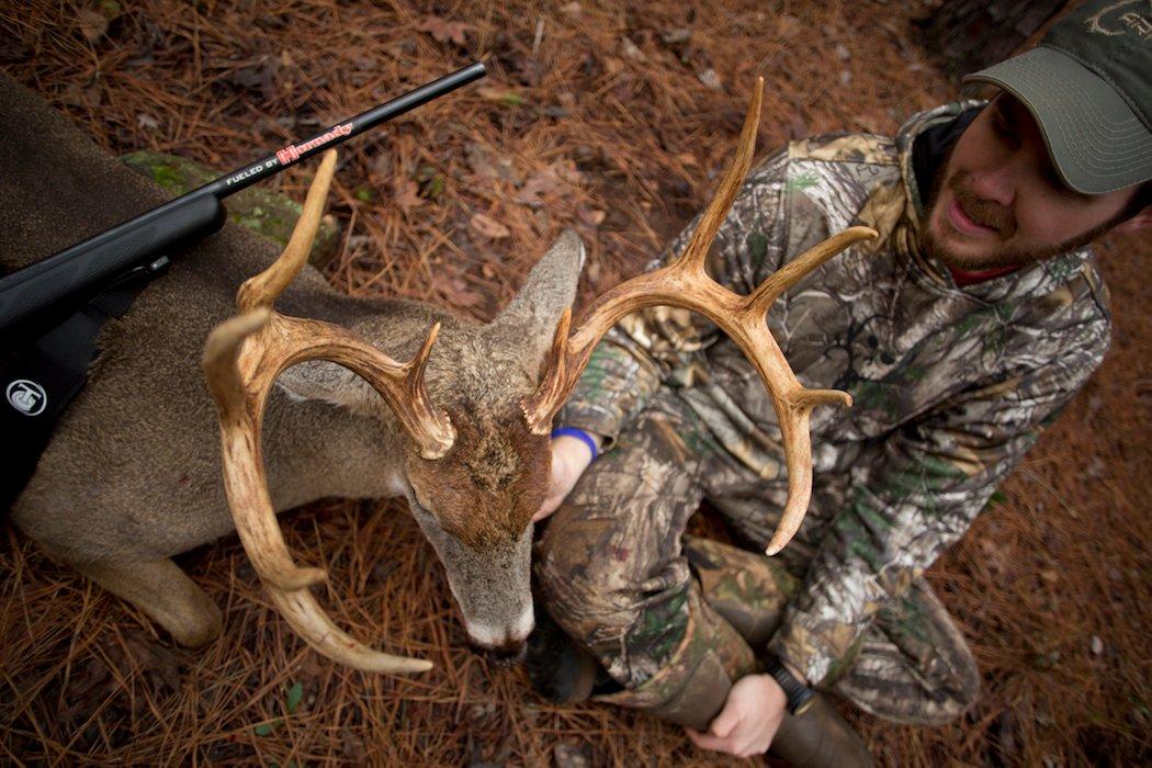 Jason Heathcoe, producer for Michael Waddell's Bone Collector, killed a great Georgia public land buck after setting realistic goals based on his summer scouting efforts.  (Jason Heathcoe photo)