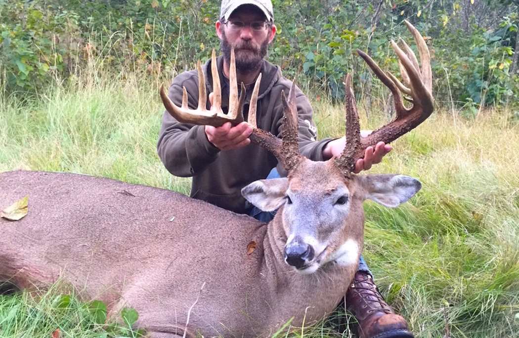 Wisconsin's Matt Ornes, a first-year bowhunter, nailed this 200 2/8-inch buck Sept. 18, his second afternoon on stand. (Photo courtesy of Matt Ornes)
