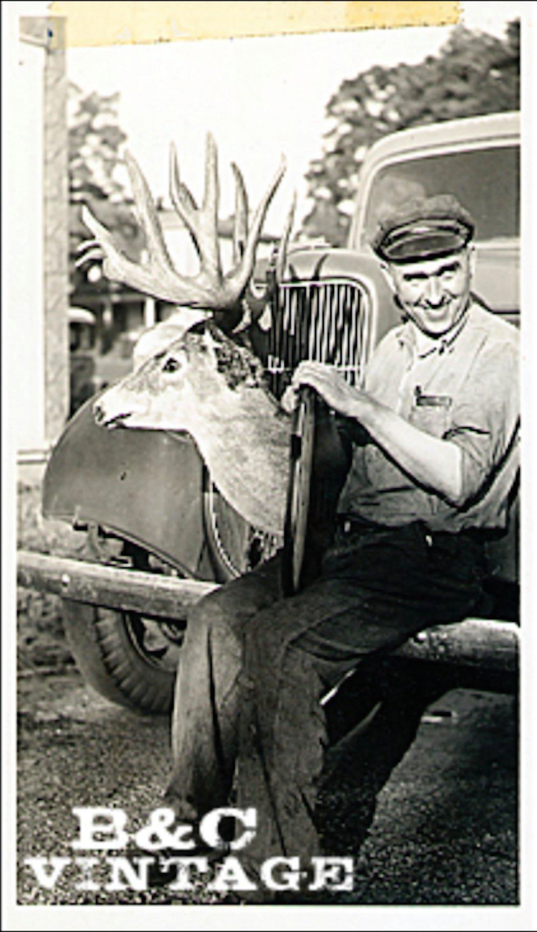 The buck might not have been so lucky, but Roosevelt Luckey sure was. Taken in 1939, Luckey killed this near-200-inch brute in Alleghany County, New York. It's the state record typical. (Boone and Crockett photo)