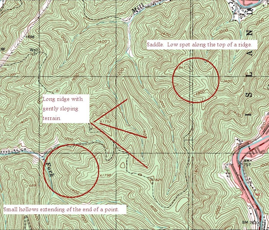 Locating a saddle on a topo map is really easy. Simply look for the hour-glass shaped lines that are on the top of the mountains. (Steve Flores photo)