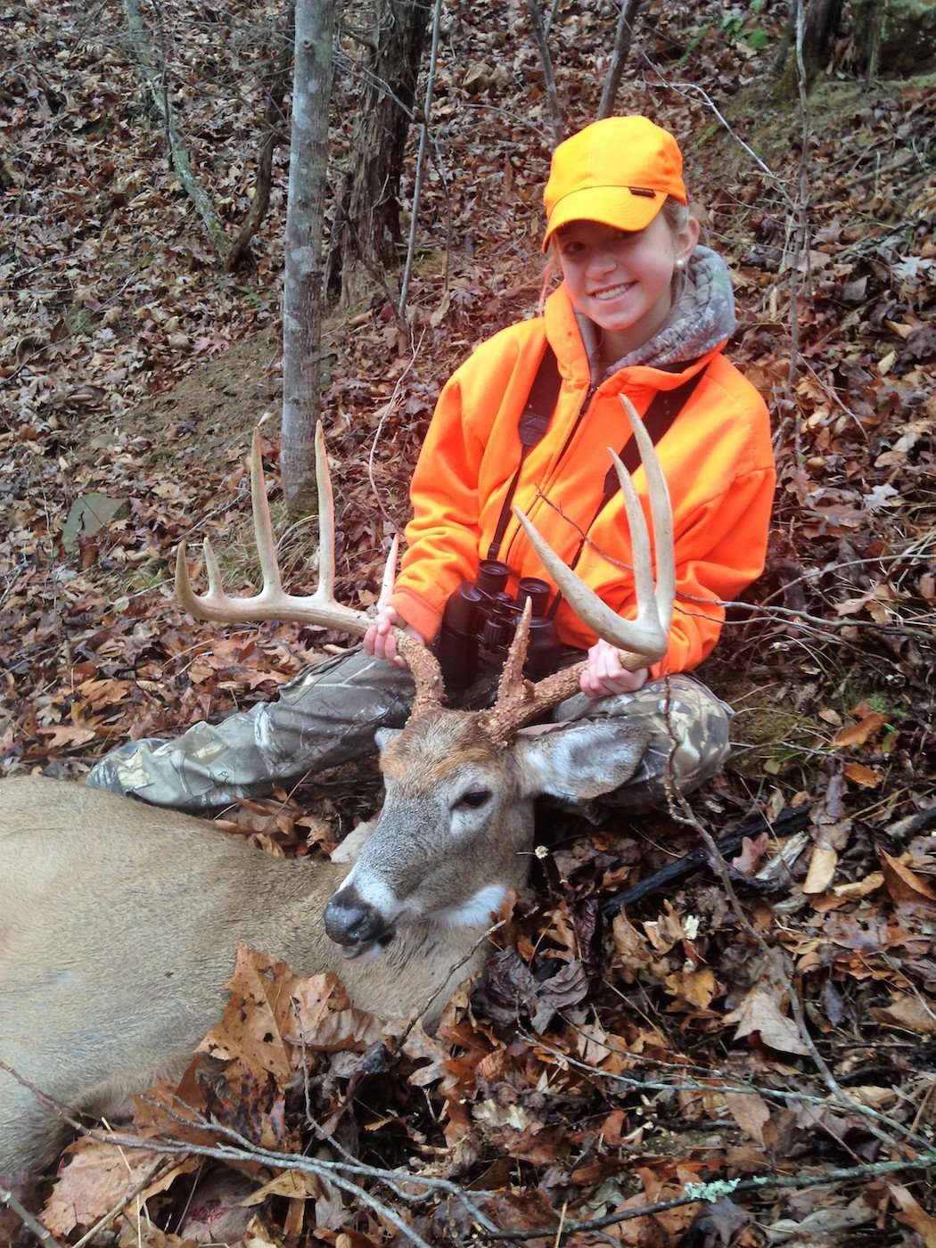 Morgan shortly after finding her big 2016 deer. (Beckie and Dwayne Dobson photo)