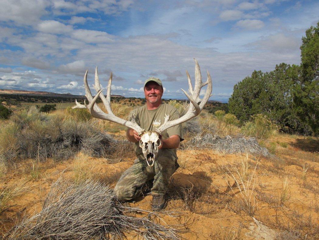 Shown here is Ryan Hatch, owner of Muley Crazy Magazine, with a world-class mule deer killed by a mountain lion. An excess of mountain lions on the famed Arizona Strip and Kaibab regions make it awfully hard on the bucks that these areas are famous for.