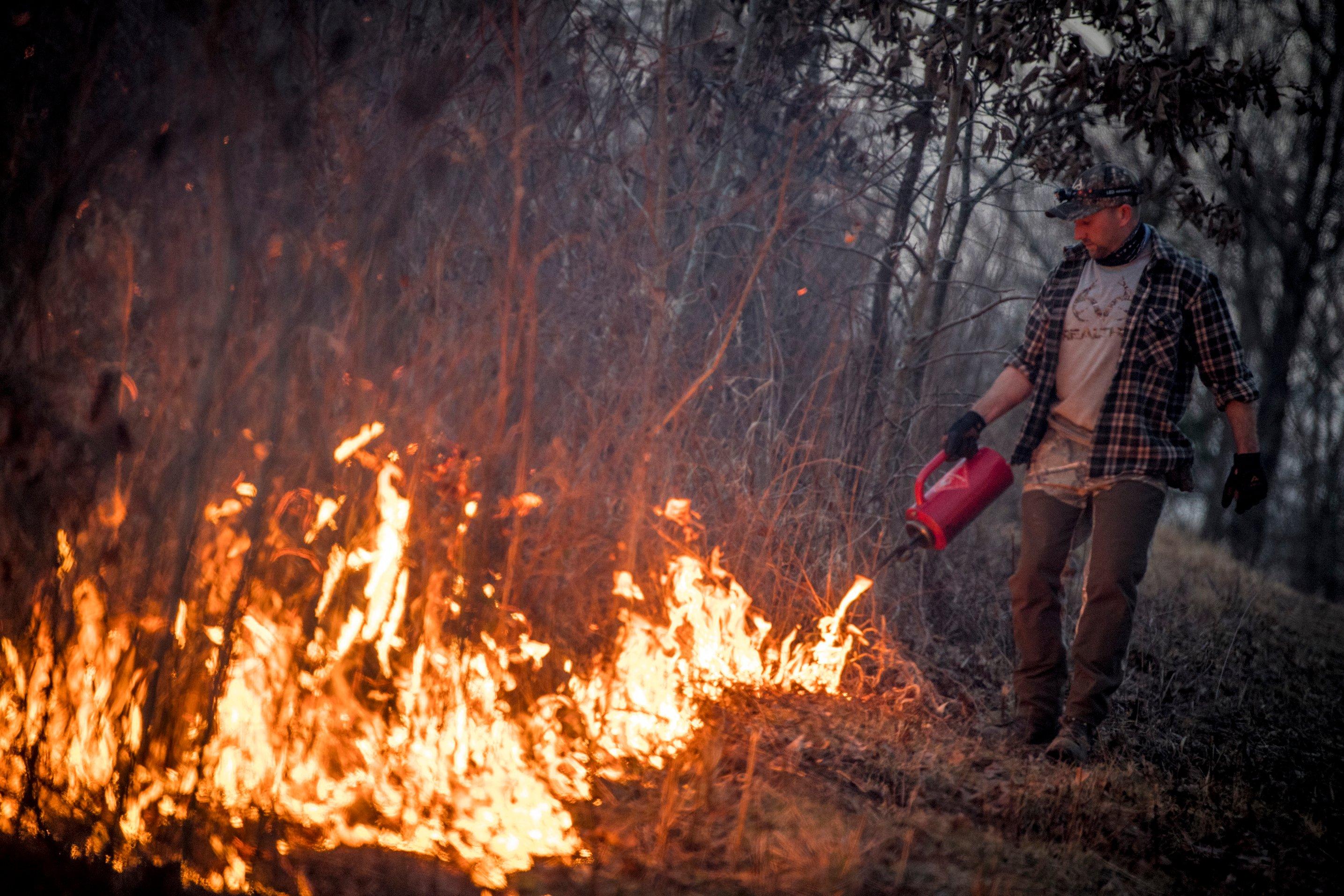 Burns should be lit carefully, next to good fire breaks, and ideally, on foot. Image by Bill Konway / Realtree Media