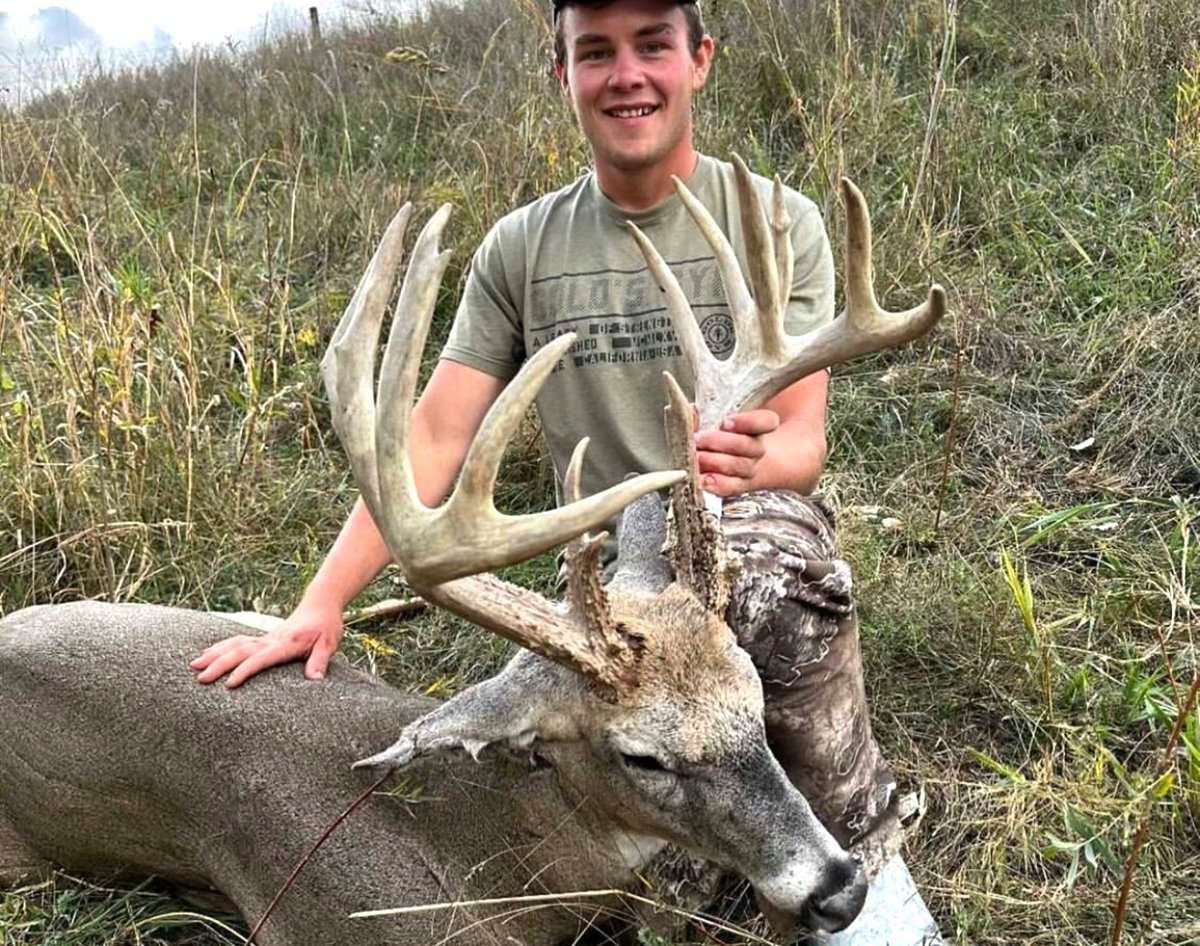Ronald Even arrowed this big Iowa whitetail on an early season outing. Image courtesy of Ronald Even Ronald Even arrowed this big Iowa whitetail on an early season outing. Image courtesy of Ronald Even