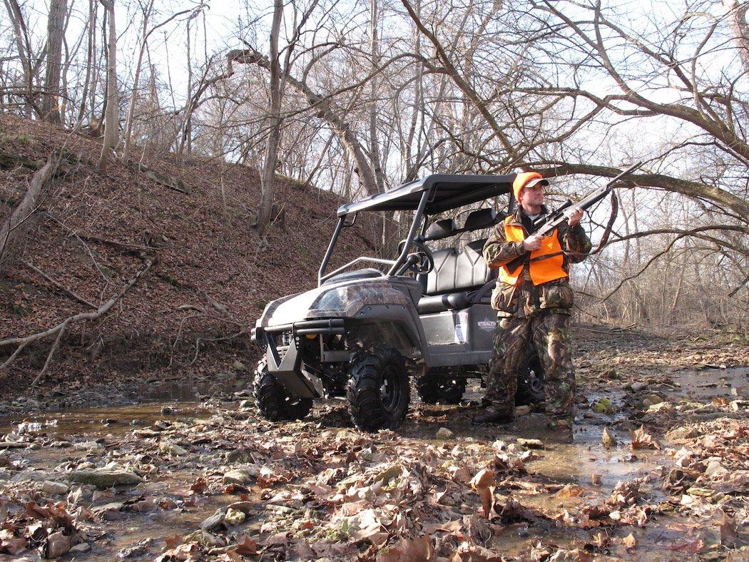 Hunting buggies are extremely helpful. They serve much-needed purposes. But it might be best to park a little further from the blind and walk in. Read on to learn why. (Doug Howlett photo)