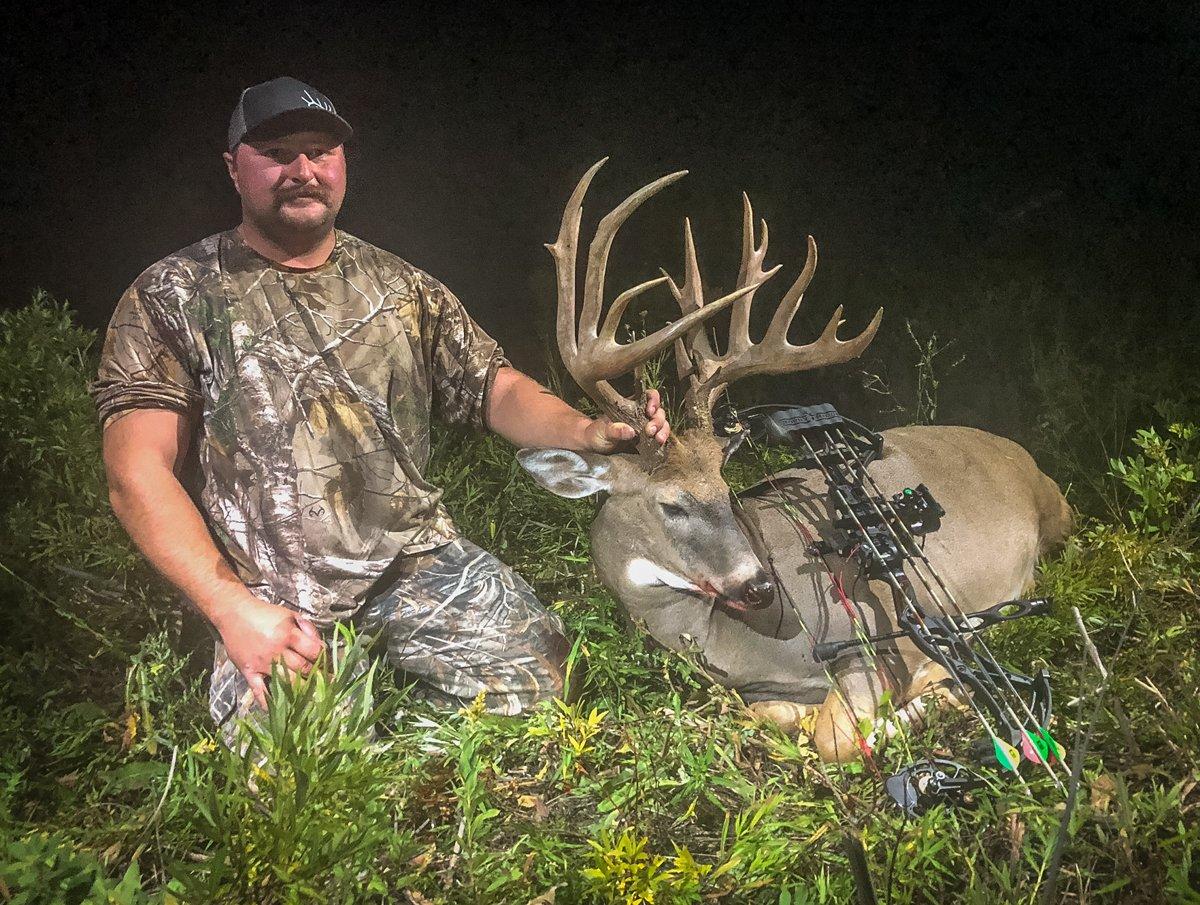 Ryan Carrier arrowed this whitetail on a very hot day. Image courtesy of Ryan Carrier