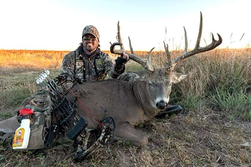 Nate Hosie's huge 177-inch Kansas buck was 6-1/2 years old. Image courtesy of Nate Hosie