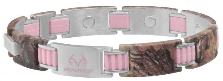 Realtree® PinkLink Camo Magnetic Bracelet by Sabona