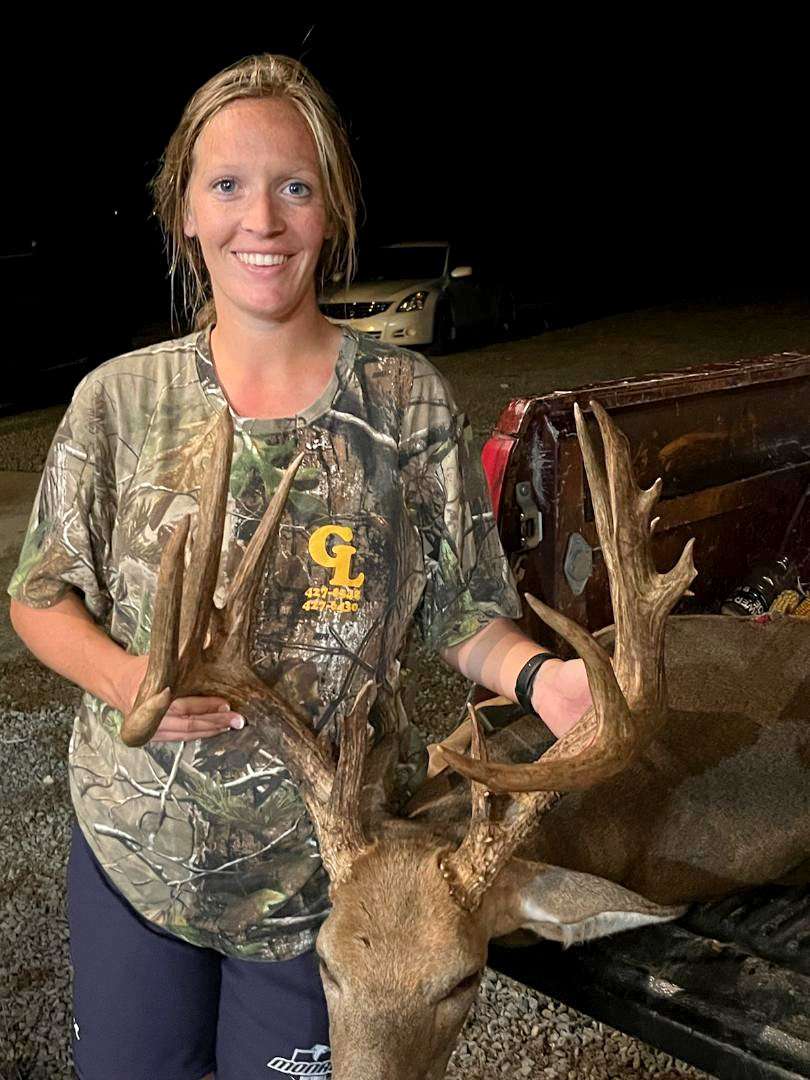 Sara Leftwich's buck scored 175 inches. Image courtesy of Sara Leftwich Sara Leftwich's buck scored 175 inches. Image courtesy of Sara Leftwich