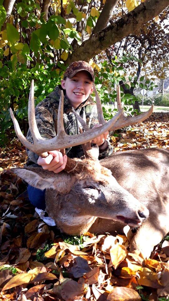 Brennan Shields was more than pleased with his big Boone County buck. Image by Bryan Shields