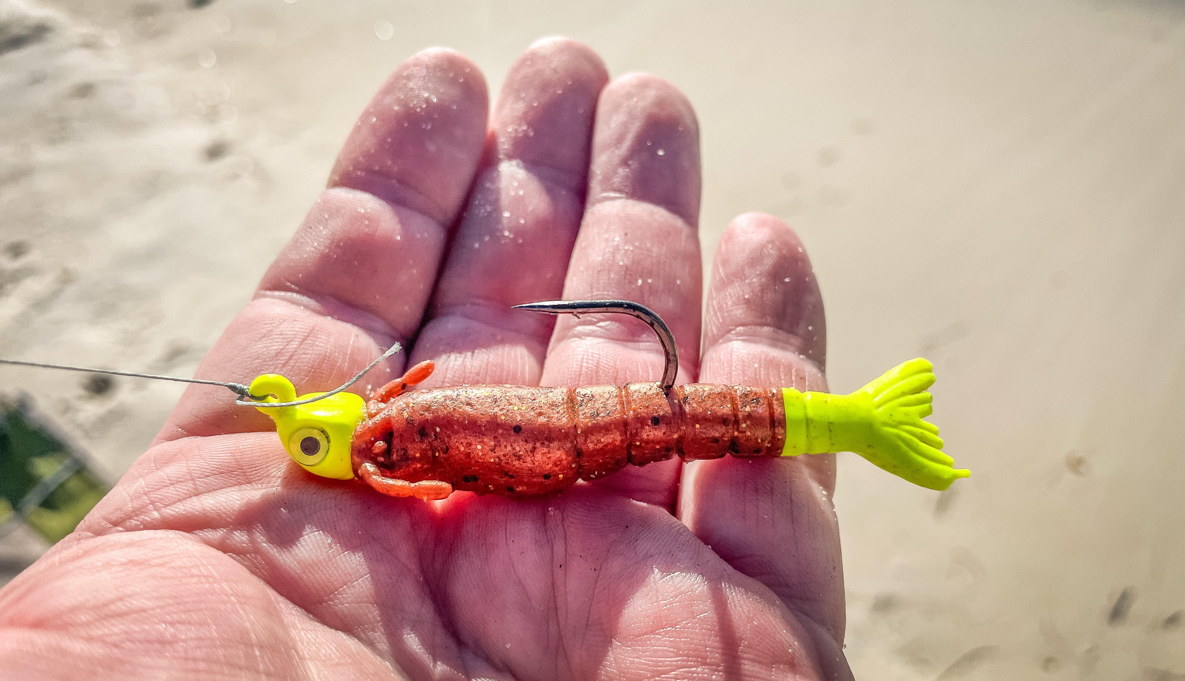 HUGE Redfish on Gulp Sandfleas!! - Surf Fishing Alabama Gulf Coast