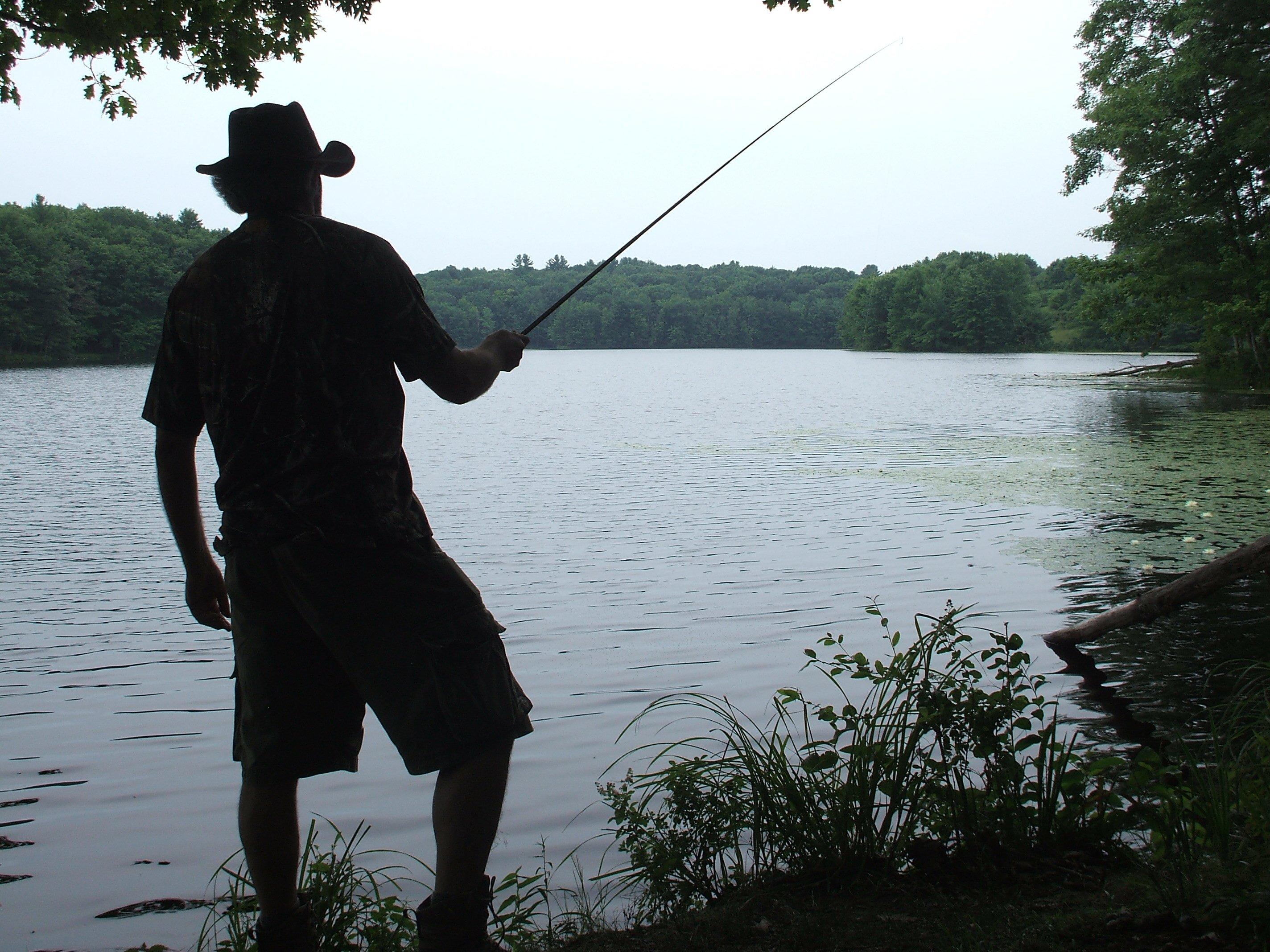 Proof you can fly-fish tenkara style and test new hunting boots. (Steve Hickoff; self-timer photo)