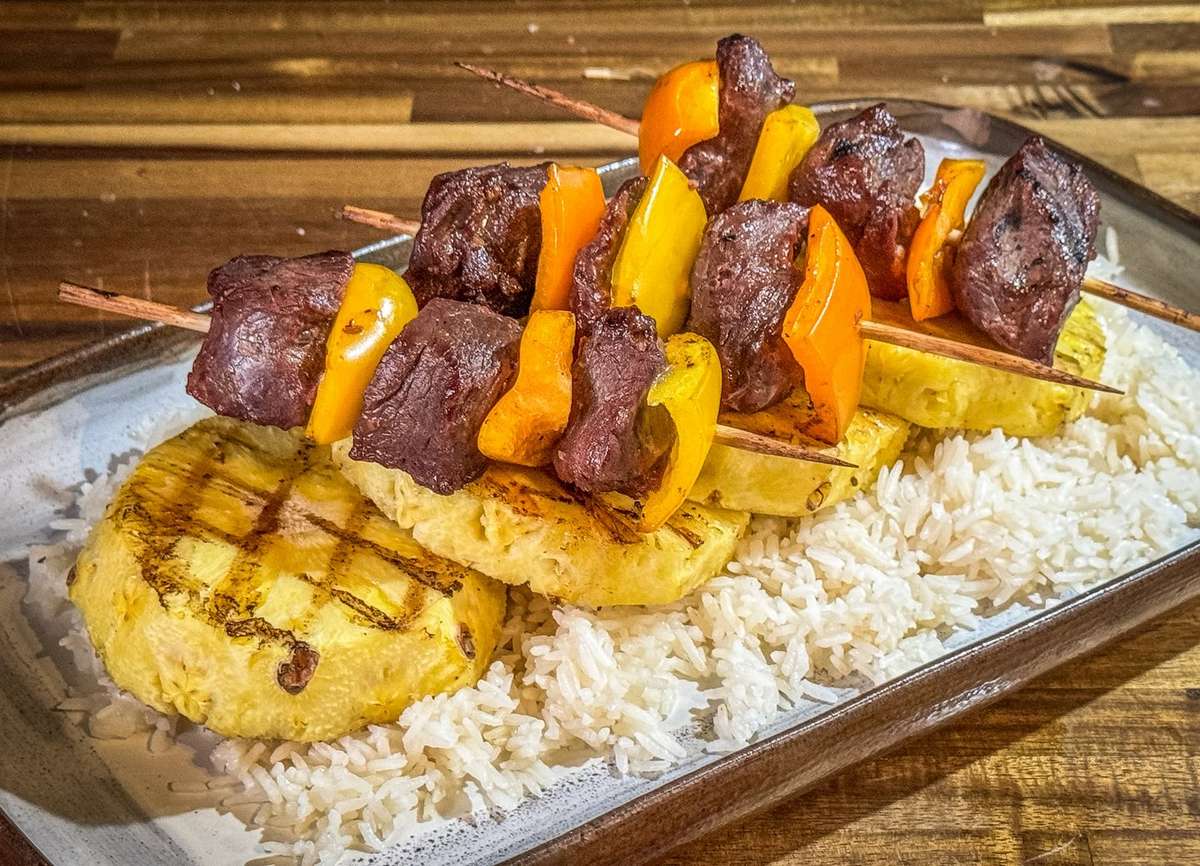 Teriyaki Venison Backstrap Skewers - Realtree Camo