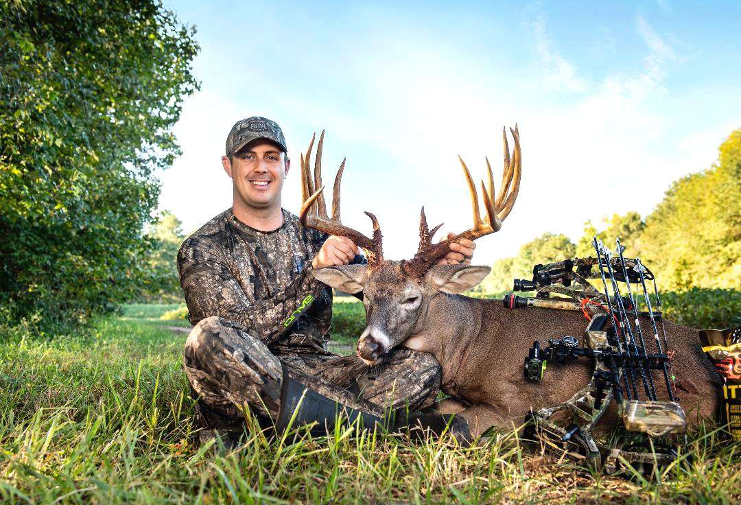 Tyler Jordan arrowed his biggest archery buck ever in September of 2021 on Realtree Farms. Tyler Jordan arrowed his biggest archery buck ever in September of 2021 on Realtree Farms.