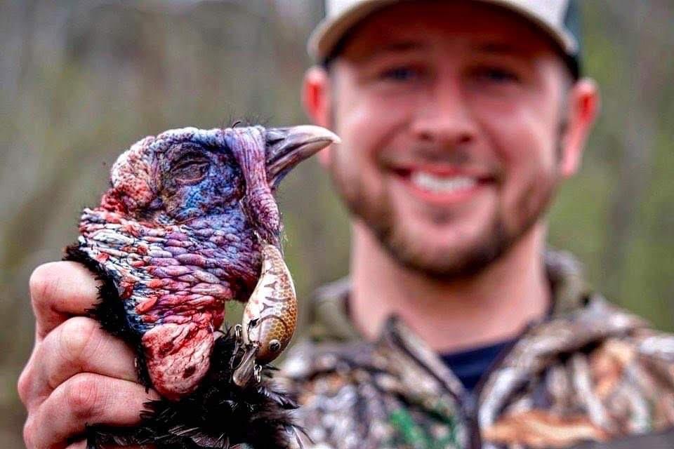 Hunter Wood killed a gobbler this past spring with a crankbait stuck through its snood. Image by Hunter Wood