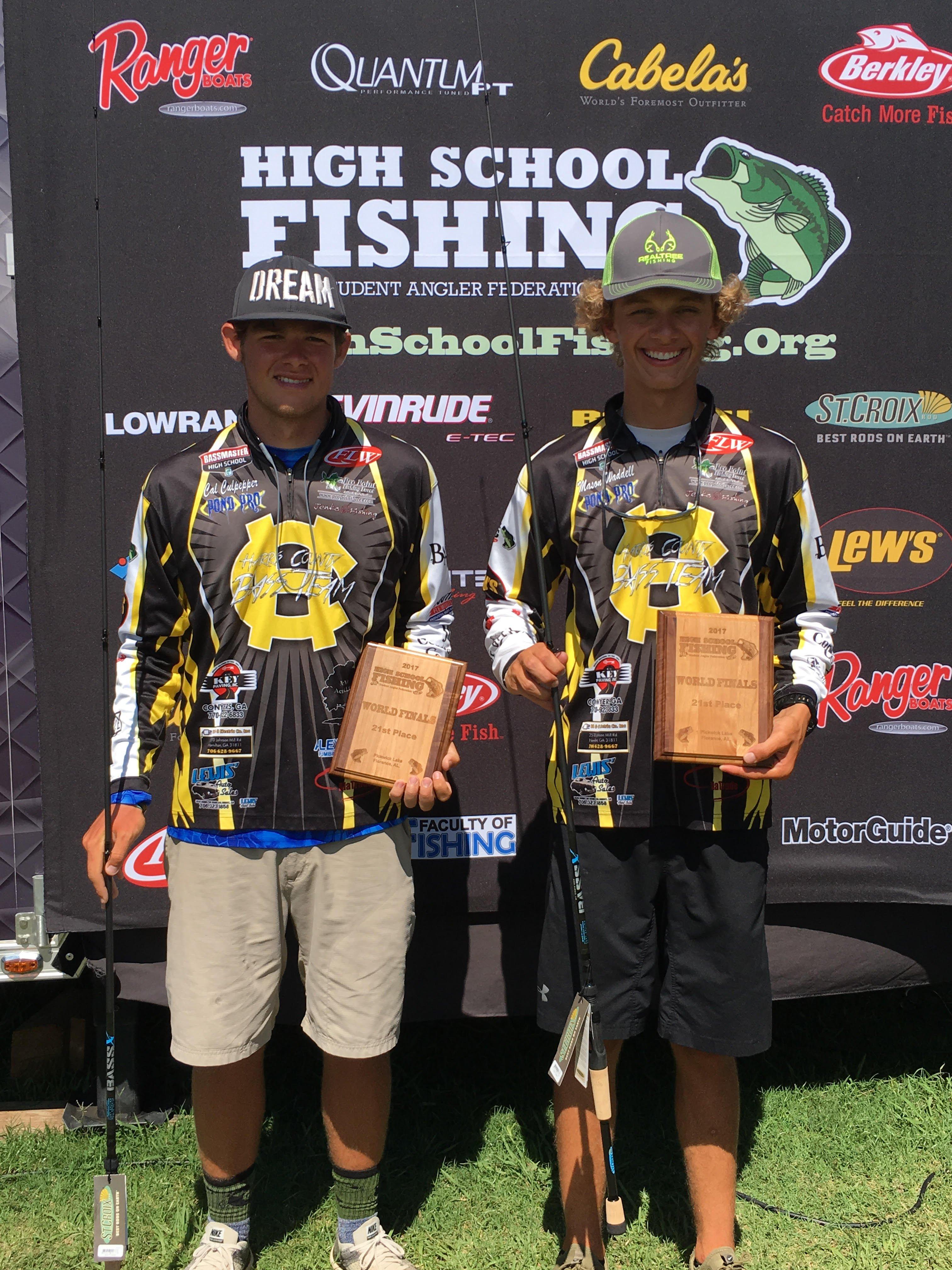 Mason Waddell and Cal Culpper secured second place and scholarship money during the FLW High School National Championships on Lake Pickwick.  Photos by Andy Hagedon and Dawn Culpepper