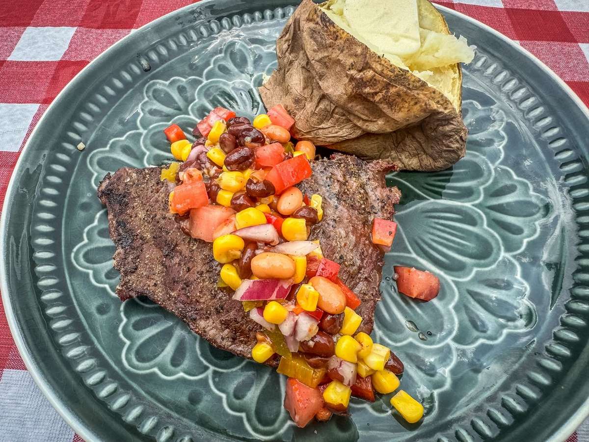 Grilled Venison Steak Topped With Cowboy Caviar - Realtree Camo