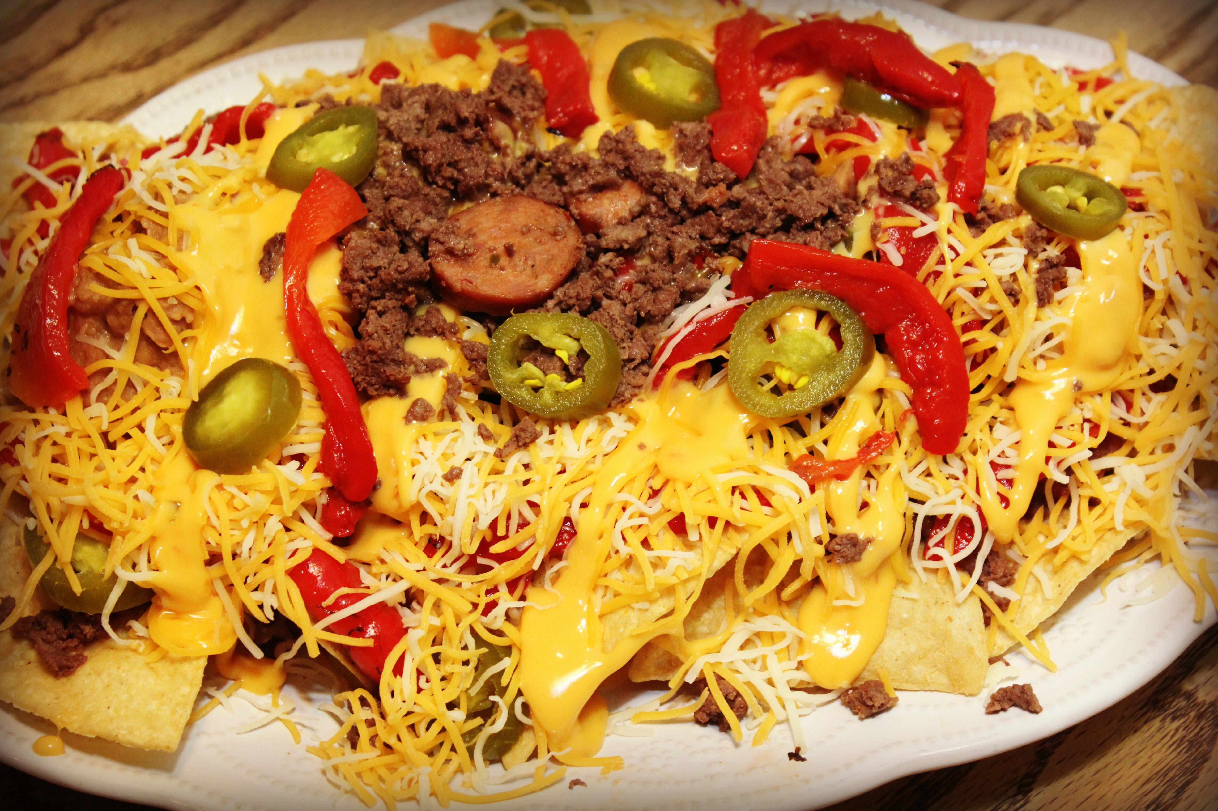 Loaded venison nachos