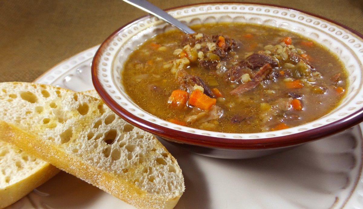 This soup is a great way to make use of those tough venison shanks.