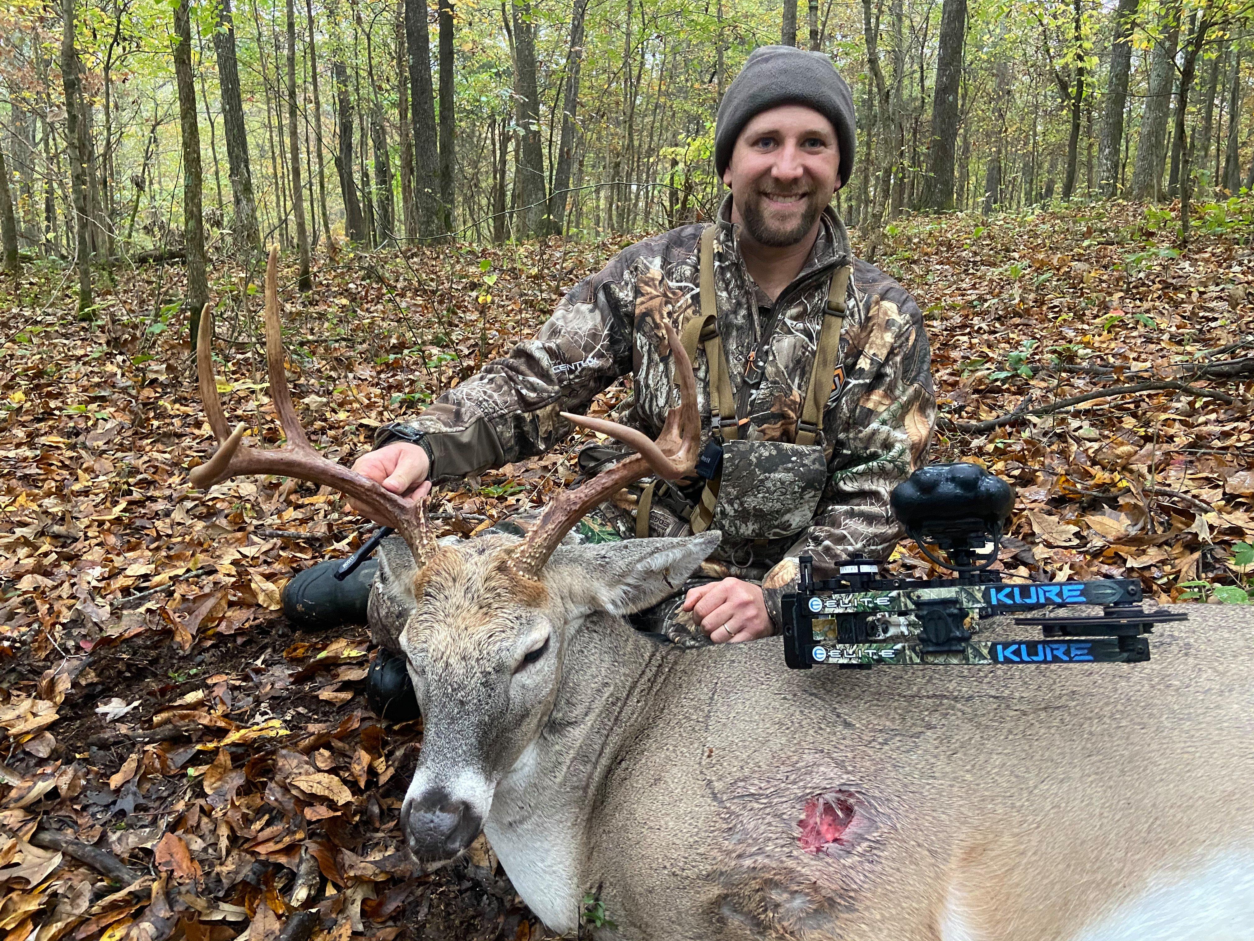 Is that hit too far forward? No. It centered this buck's heart, and he fell within sight. 