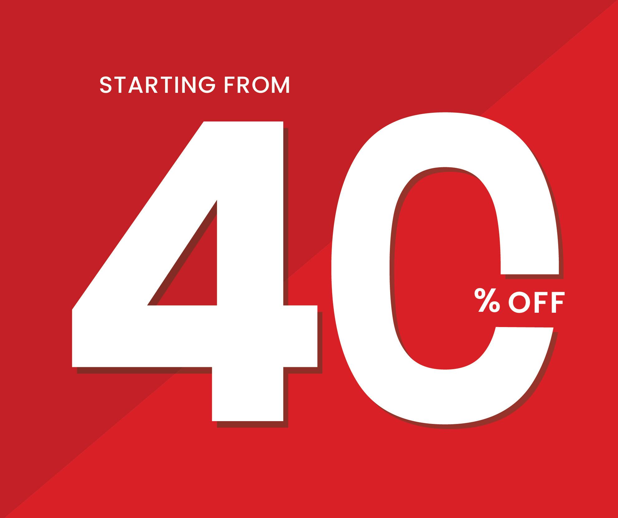 40 percent off end of year sale 2025