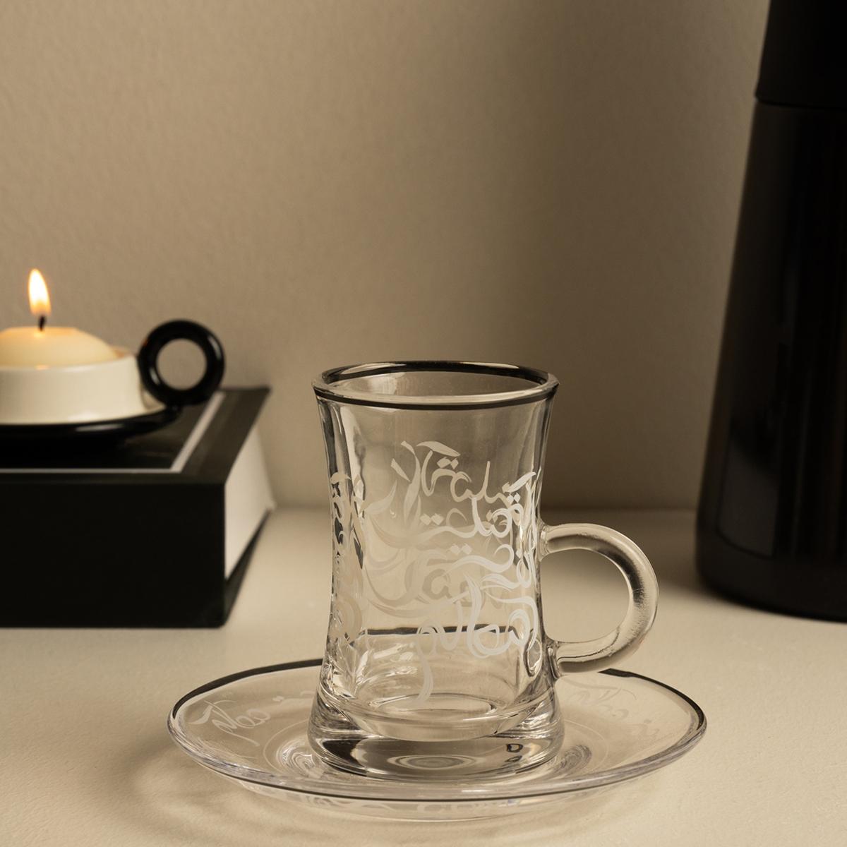 Alfarha Glass Istikana Set 6Pcs Black in Kuwait | Buy Online ...